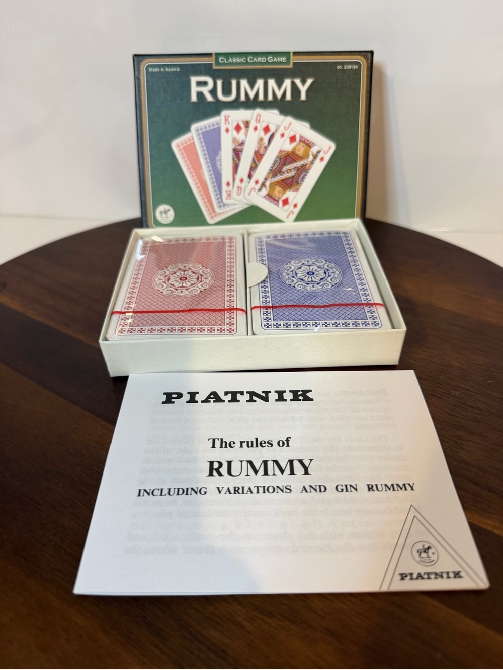 Vintage Piatnik Rummy Classic Card Game Set Made in Austria Boxed 2 Decks